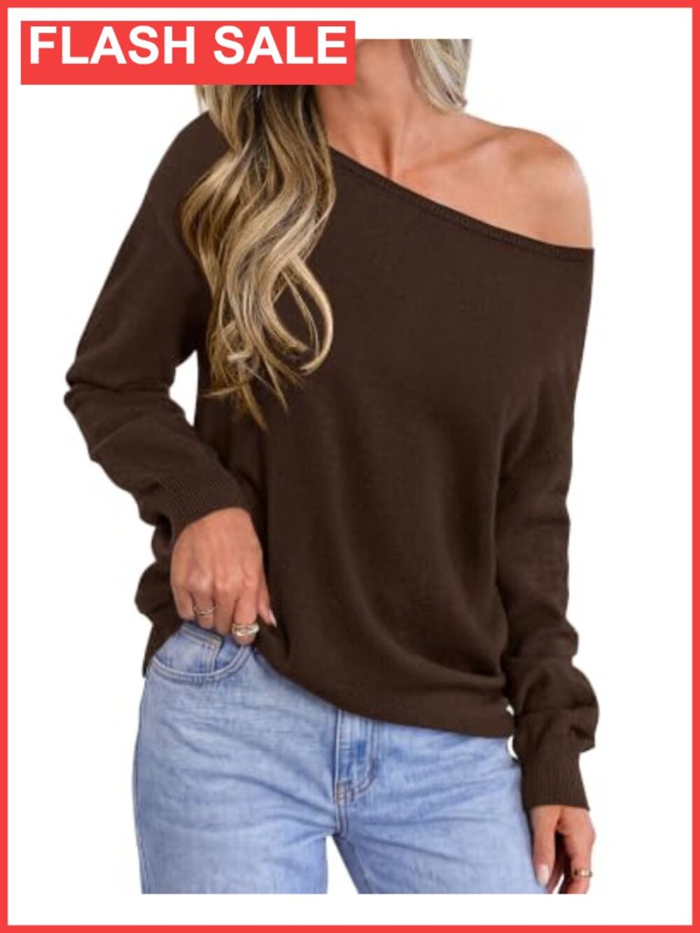 BTFBM Off Shoulder Sweater Lightweight Knit Pullover Going Out Top